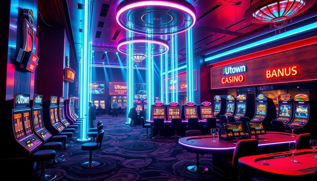A modern, sleek gaming platform with a wide range of UTown-branded casino games and live dealer tables. Vibrant neon lights illuminate the dynamic interface, showcasing a seamless user experience optimized for both desktop and mobile devices. Immersive 3D graphics and cutting-edge animations bring the games to life, creating an enthralling and immersive gaming atmosphere. Intuitive navigation and customizable settings empower players to tailor their experience. Secure payment options and customer support ensure a safe and enjoyable gaming journey within the UTown entertainment hub. A modern, sleek gaming platform with a wide range of UTown-branded casino games and live dealer tables. Vibrant neon lights illuminate the dynamic interface, showcasing a seamless user experience optimized for both desktop and mobile devices. Immersive 3D graphics and cutting-edge animations bring the games to life, creating an enthralling and immersive gaming atmosphere. Intuitive navigation and customizable settings empower players to tailor their experience. Secure payment options and customer support ensure a safe and enjoyable gaming journey within the UTown entertainment hub.