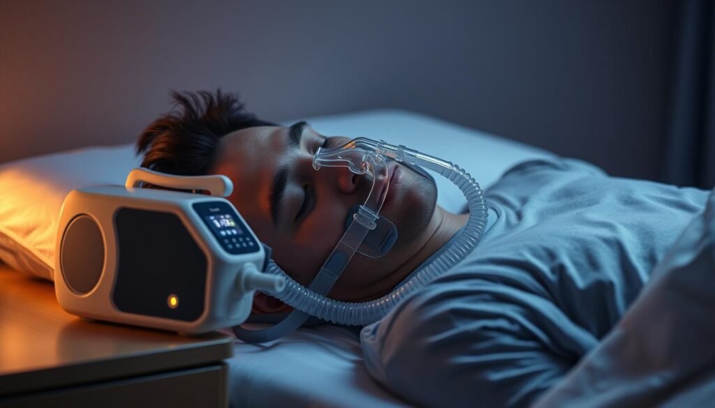 睡眠呼吸機使用示意